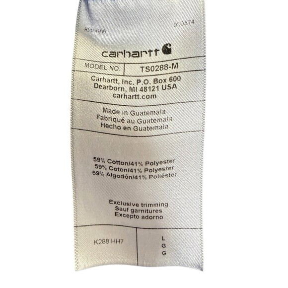 Carhartt K288 Men's L Blue Loose Fit Logo Sleeve Pullover Hoodie Sweatshirt - Picture 6 of 6